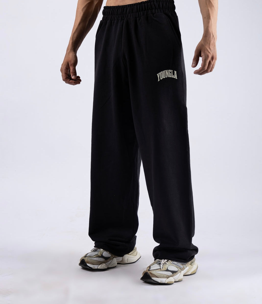 Young LA New Wave Baggy Sweats in Black