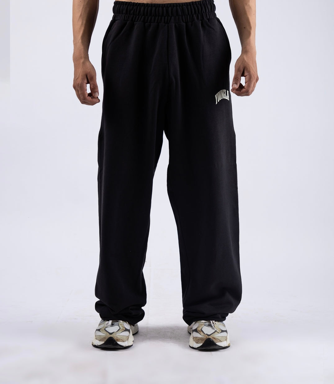Young LA New Wave Baggy Sweats in Black
