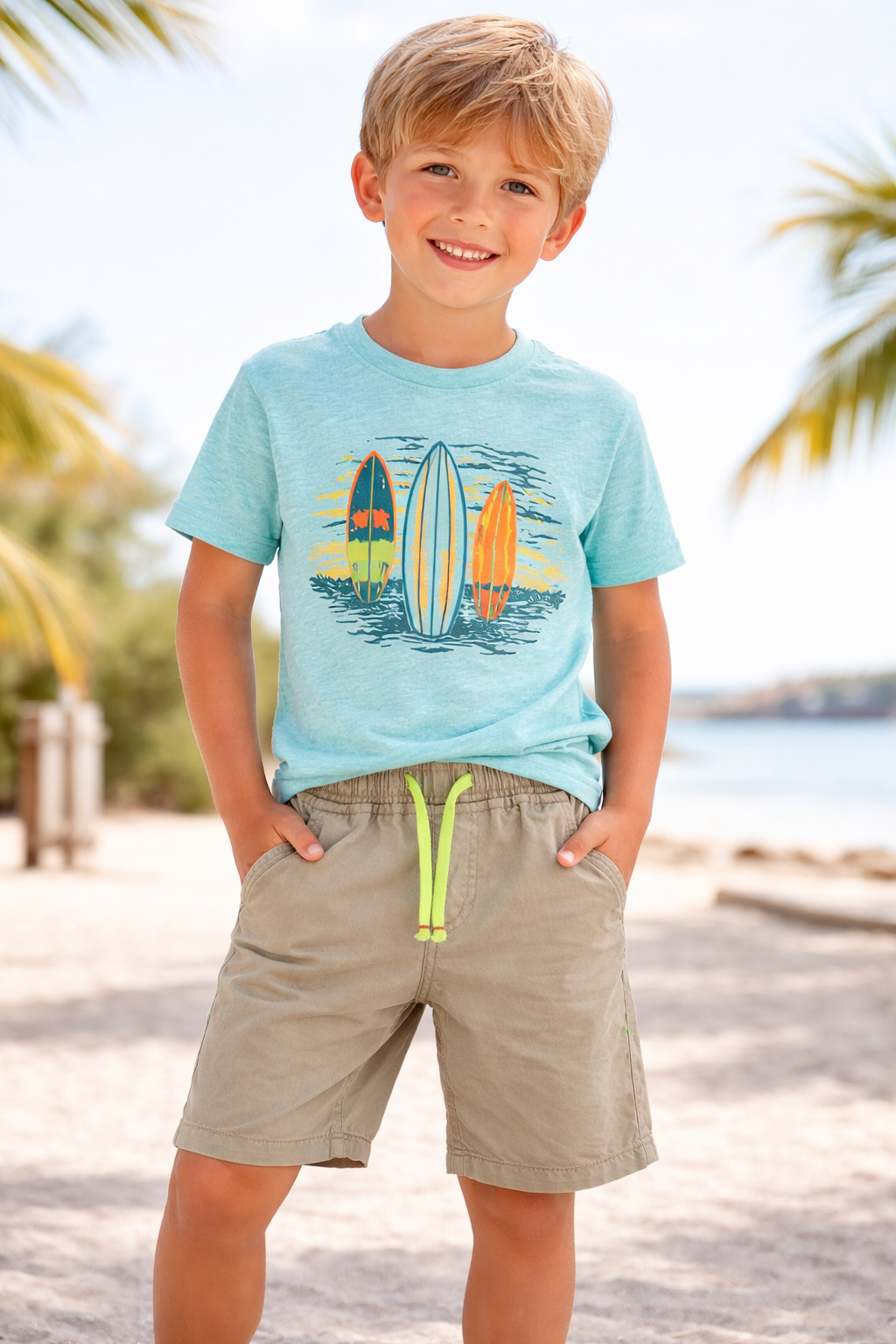 Boy's Minoti Light Olive Shorts