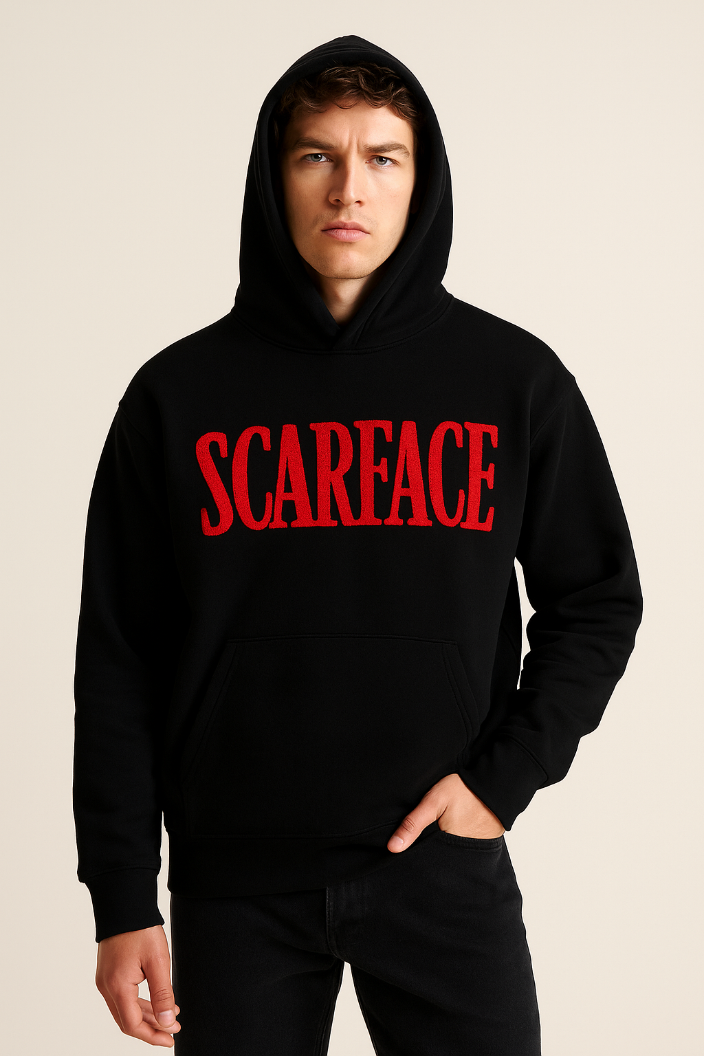 Scarface Embroidered Black Hoodie