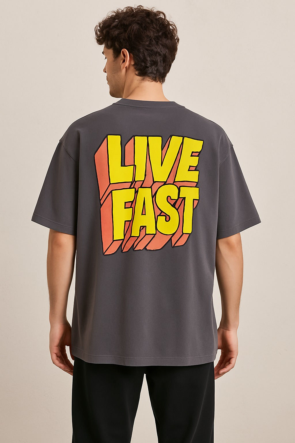 STWD Men's Oversized Dark Grey T-Shirt
