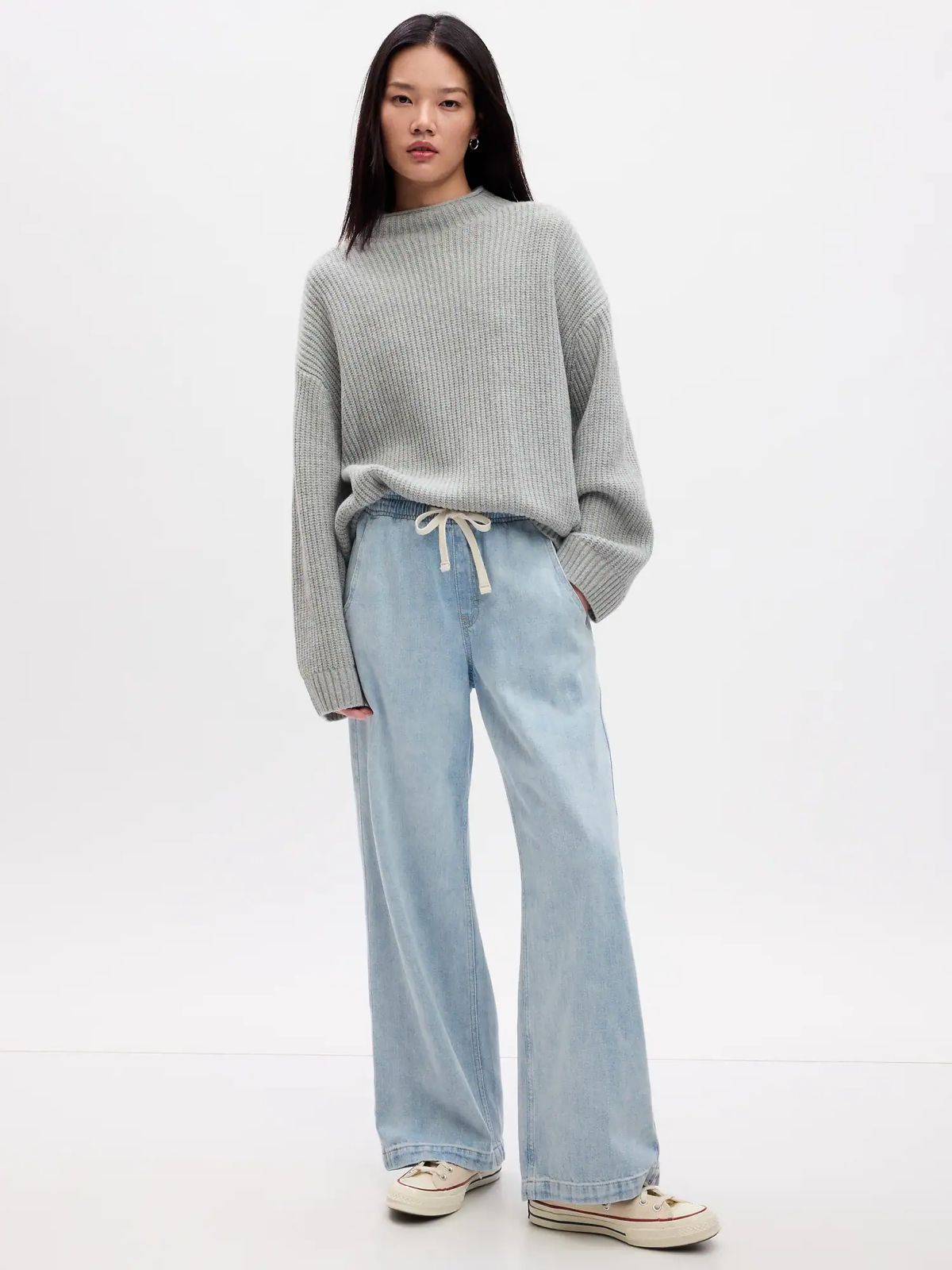 GAP Women Wide Leg Light Blue Denim