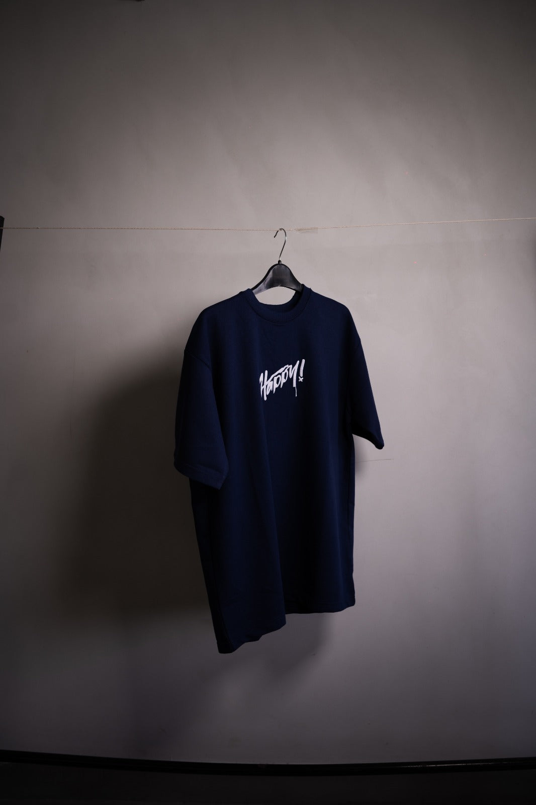 Pull&Bear Men's Oversized Navy Blue T-shirt