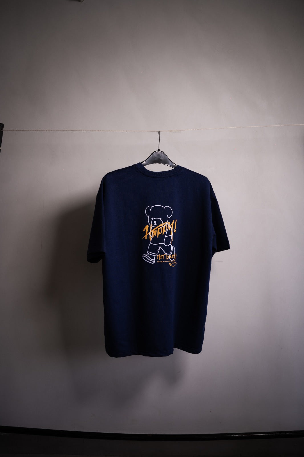 Pull&Bear Men's Oversized Navy Blue T-shirt