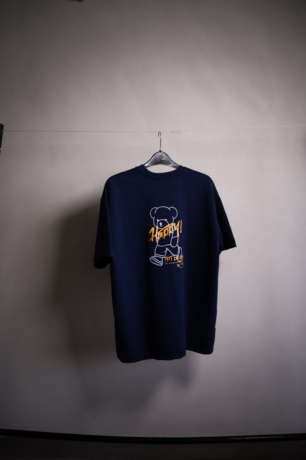 Pull&Bear Men's Oversized Navy Blue T-shirt